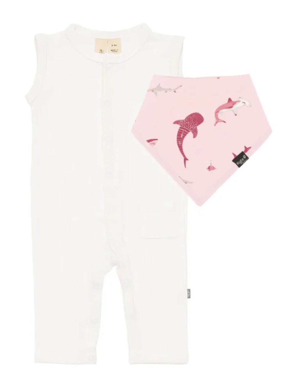 Kyte Baby Blush Shark Bib - Picture 1 of 5